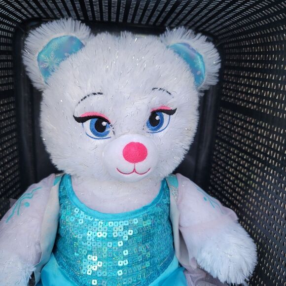 Build A Bear BAB Disney Frozen Elsa Stuffed Plush Bear 17” With Sparkle Dress - Picture 2 of 8